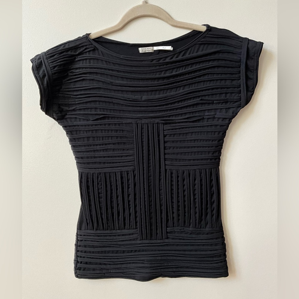 Leon Max Limited Edition Black Fitted Cap Sleeve Ribbed Tee